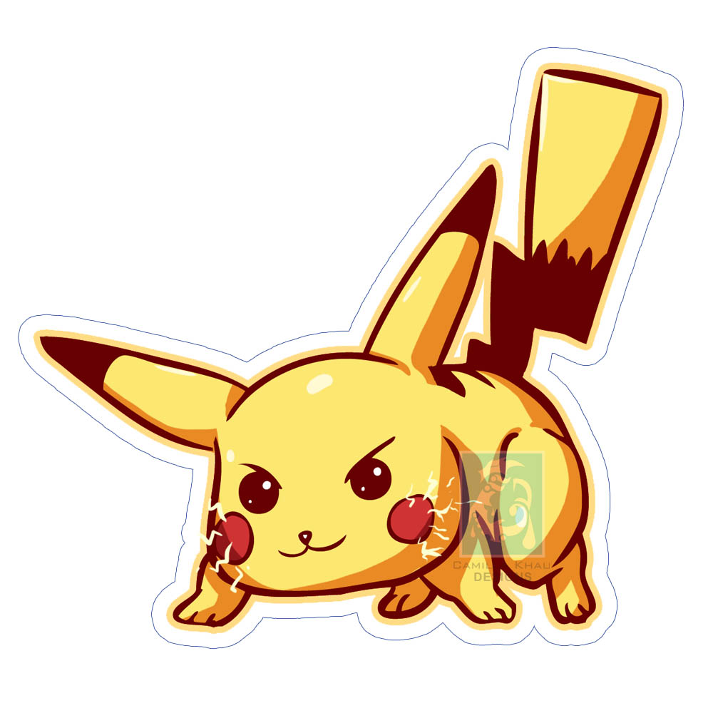 Pikachu Smash Sticker – Camilla Khau Designs