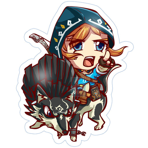 BotW Link and Wolf Link Sticker